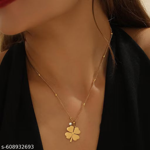 Gold Clover Charm Anti Tarnish Necklace