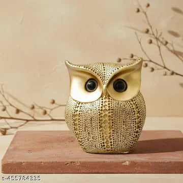 Golden Money Owl Vastu Showpiece