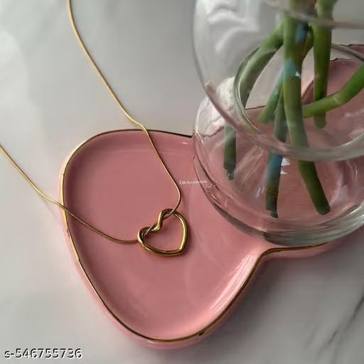 Hollow Heart Gold Plated Pendant Necklace