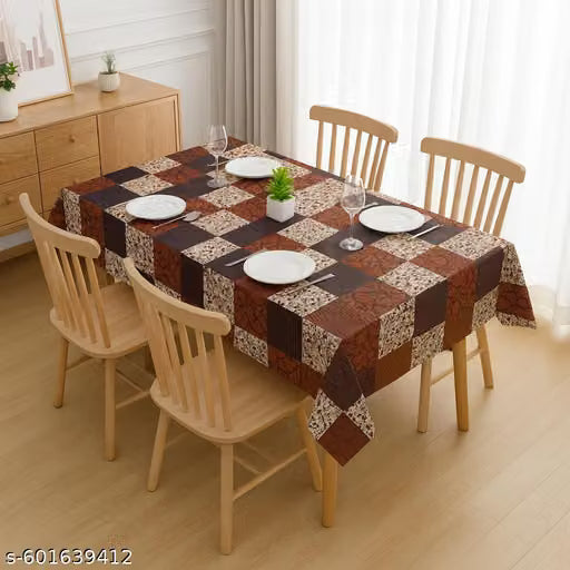 Self-Design PVC Dining Table Cover for 6 Seats