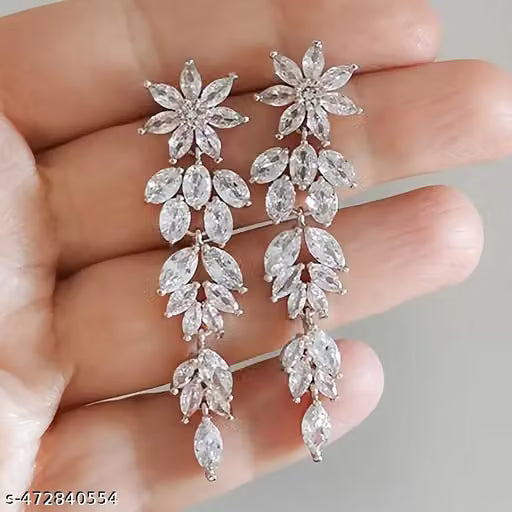 Silver Plated Contemporary Statement Earrings