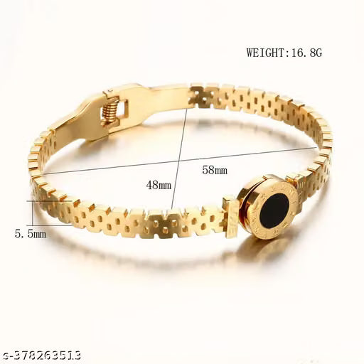 Gold Roman Numeral Zigzag Link Bracelet