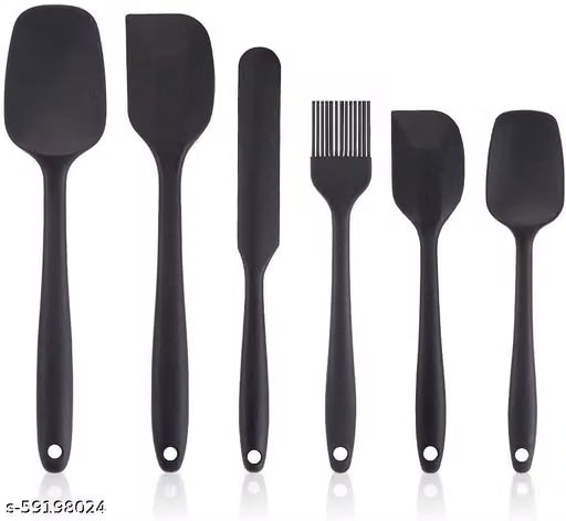 Heat-Resistant Silicone Kitchen Spatula Set, 6 Pieces