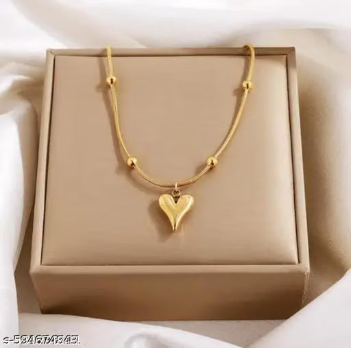 Gold Plated Tiny Heart Chain Necklace
