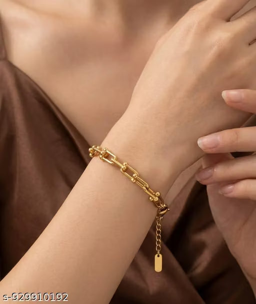 U Shape 18K Gold Plated Adjustable Bracelet