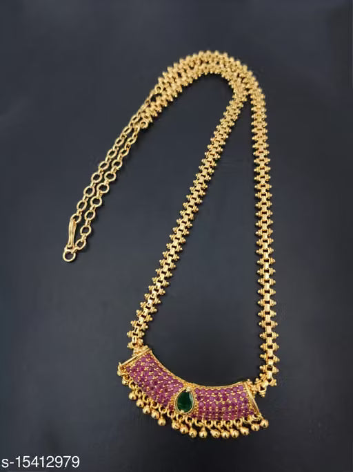 Multicolor One Gram Gold Plated Chain Necklace