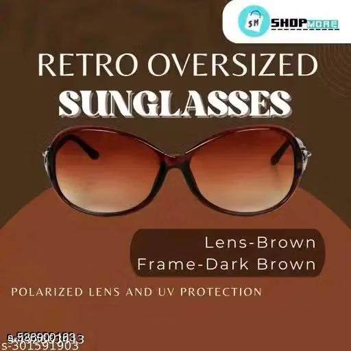 Brown Oval TR90 Frame Sunglasses