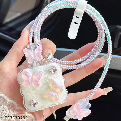 Cute Cartoon 3D iPhone Charger Adapter Cover