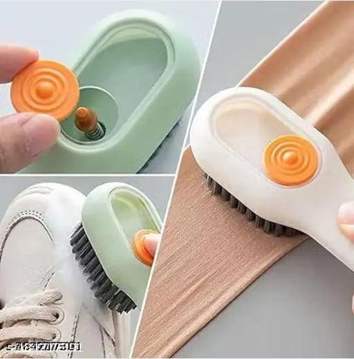 Long-Handle Liquid-Dispensing Soft Cleaning Brush