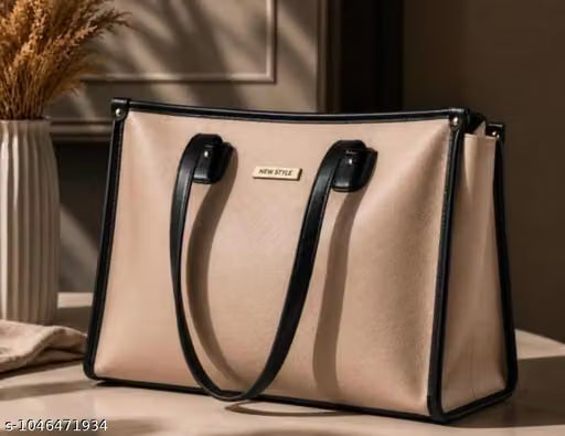 Quilted Cream Tote Handbag
