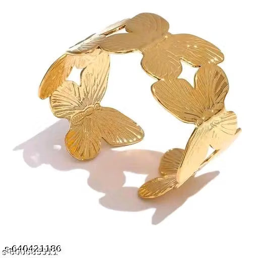 Gold Plated Butterfly Link Chain Bracelet