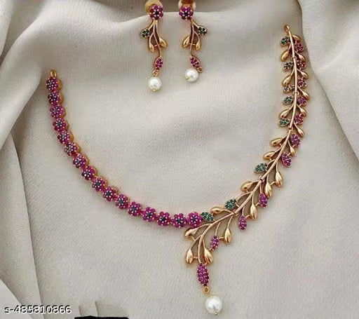 Gold Plated Kundan Style Choker Necklace Set