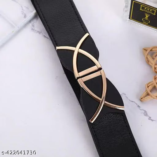 Women Geometric Buckle Elastic Waist Belt