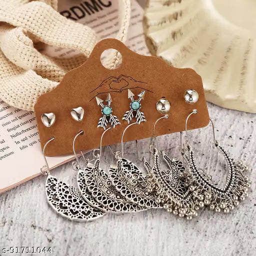 Silver Plated Minimal Hoop Stud Earrings