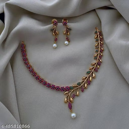 Gold Plated Kundan Style Choker Necklace Set