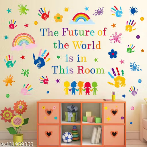 K2A Studio the future of world kids wall sticker for home, bedroom, living room, kitchen multicolor (100 cm x 100 cm)