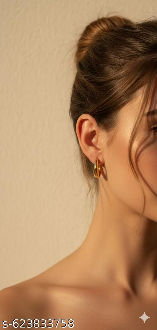Gold Plated Chunky Hoop Earrings