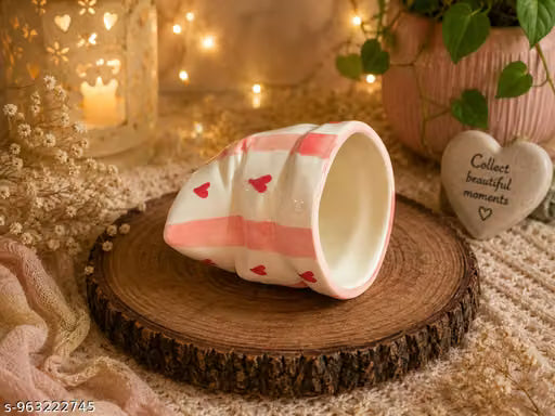 Blush Pink Ceramic Pouch-Style Cup