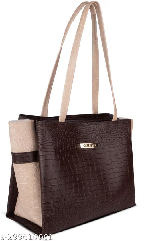 Crocodile-Texture Tote Handbag