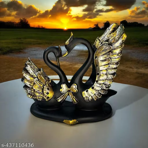 Golden Duck Couple Showpiece