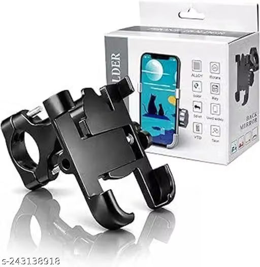 360 Degree Rotating Metal Bike Phone Holder for Phones up to 7 Inches