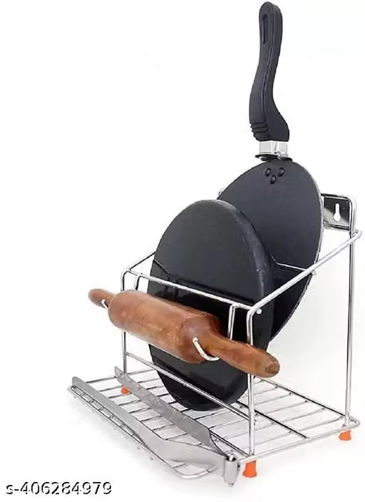 Stainless Steel Chakla Belan and Kitchen Tool Stand