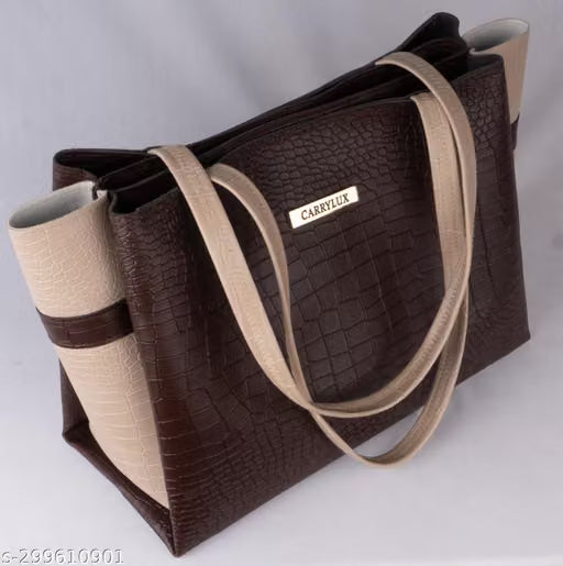 Crocodile-Texture Tote Handbag