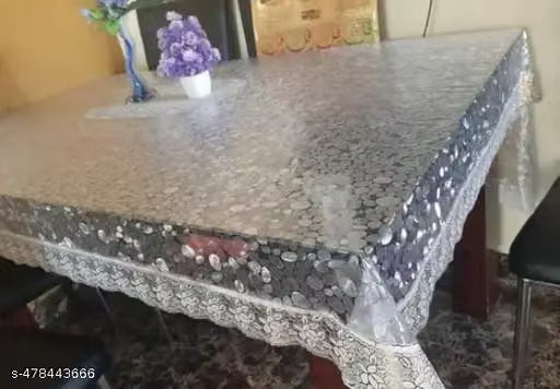 Waterproof Rectangular Dining Table Cover with Silver Border, 54 x 78 Inch