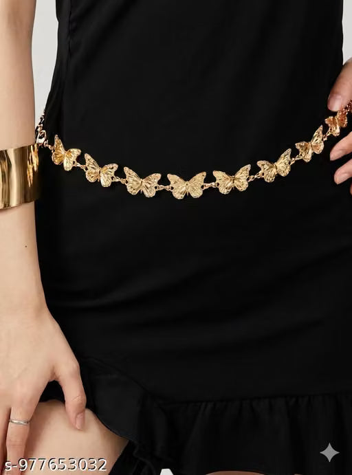 Women Gold Butterfly Pendant Waist Chain