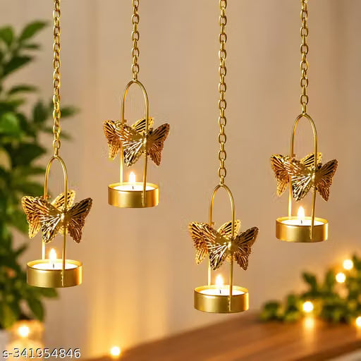 Golden Butterfly Tealight Holders Set of 4