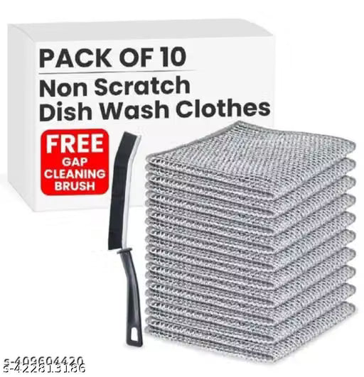 Wire Dishcloth and Gap Cleaning Brush for Kitchen