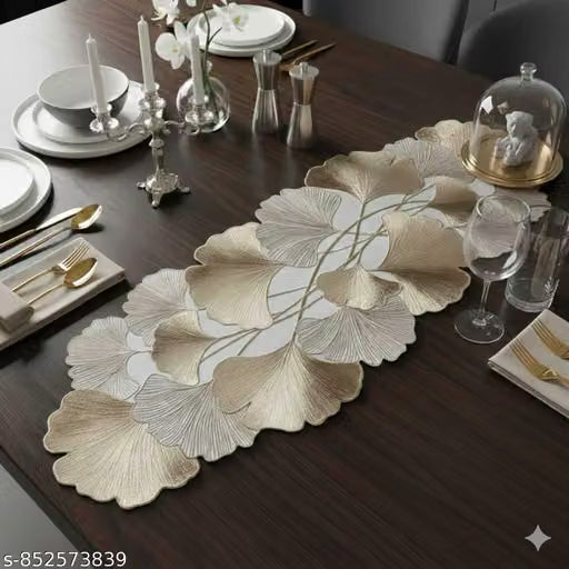 PVC Leaf Cutwork Table Runner, 92 cm