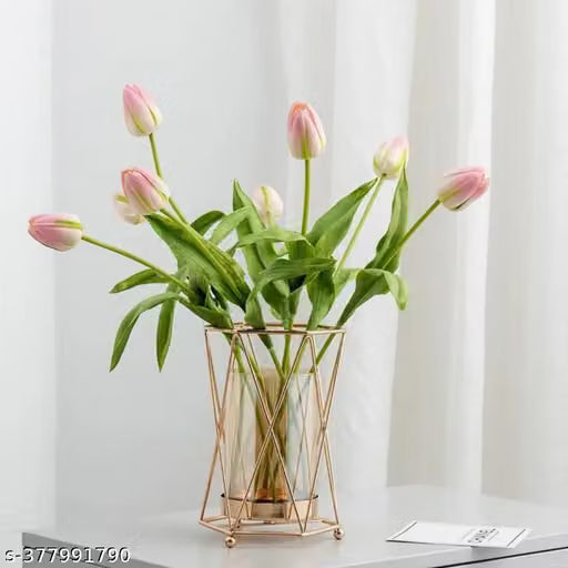 Gold Glass Decorative Flower Vase