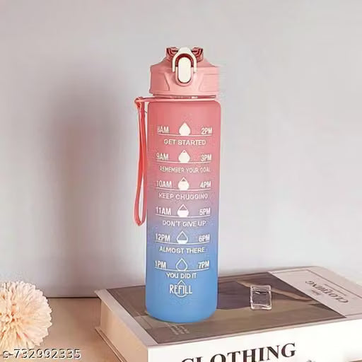 900ml Motivational Sports Water Bottle with Straw