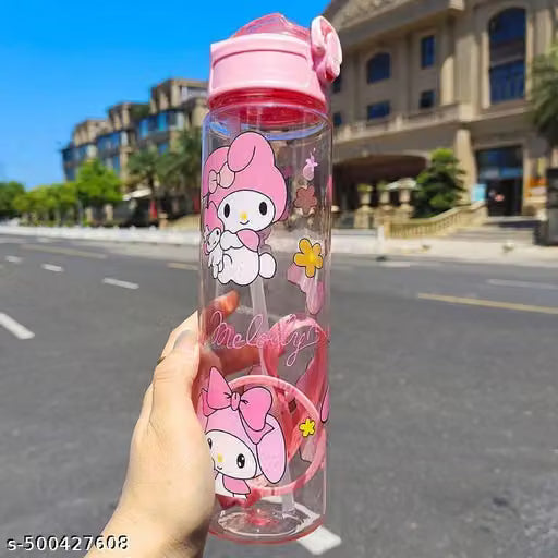 500ml Cute Cartoon Kids Water Bottle with Straw