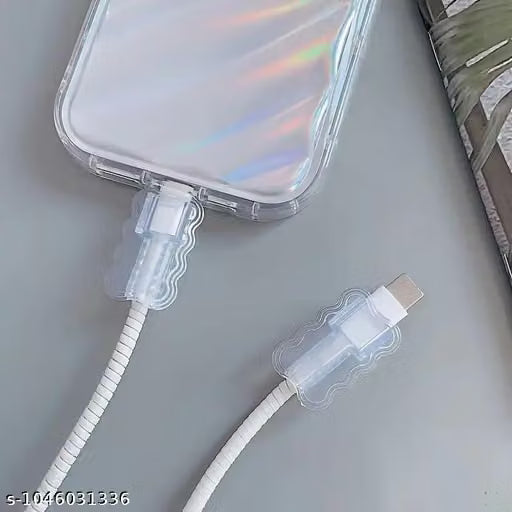 4-Piece Metallic Spiral Charging Cable Protector Set