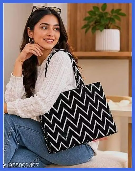 Printed Canvas Tote Handbag