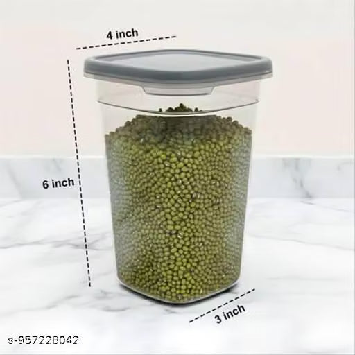 Set of 6 Airtight Square Plastic Food Storage Containers