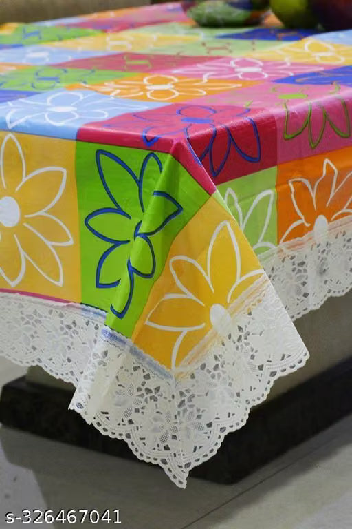 Rangoli Print Wooden Dining Table Cover, 40 x 60 Inch