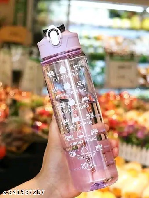 1L Motivational Time Marker Sipper Water Bottle