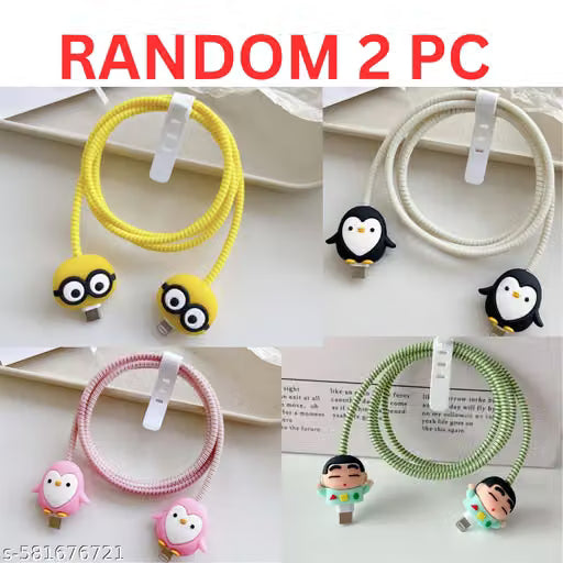 2-Piece Random Cartoon USB Cable Protector Kit