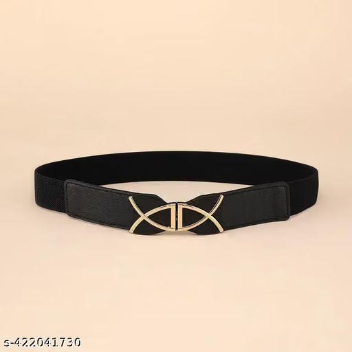 Women Geometric Buckle Elastic Waist Belt