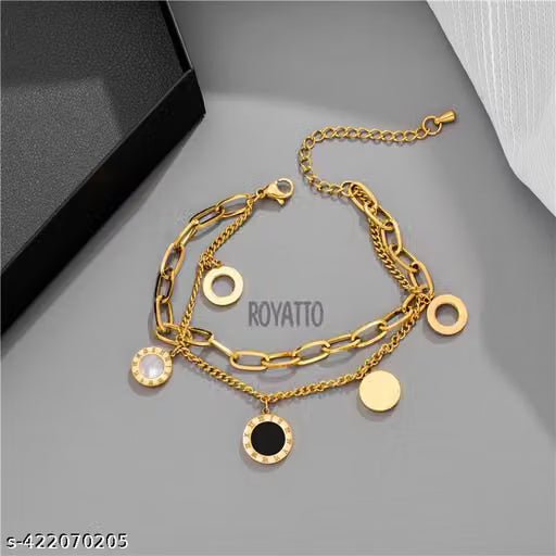 Black and White Shell Double Layer Bracelet