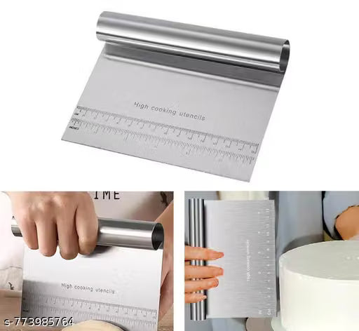 Stainless Steel Bench Scraper and Dough Cutter with Measurement Scale