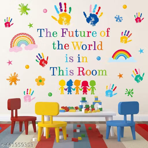 K2A Studio the future of world kids wall sticker for home, bedroom, living room, kitchen multicolor (100 cm x 100 cm)