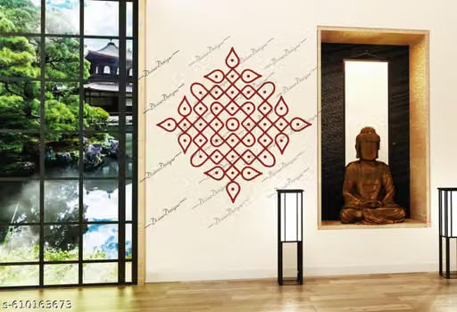 Design Zoo Half Mandala Cut Design Art Wall Sticker
