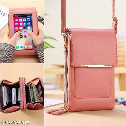 Floral Mini Crossbody Handbag with Multiple Compartments