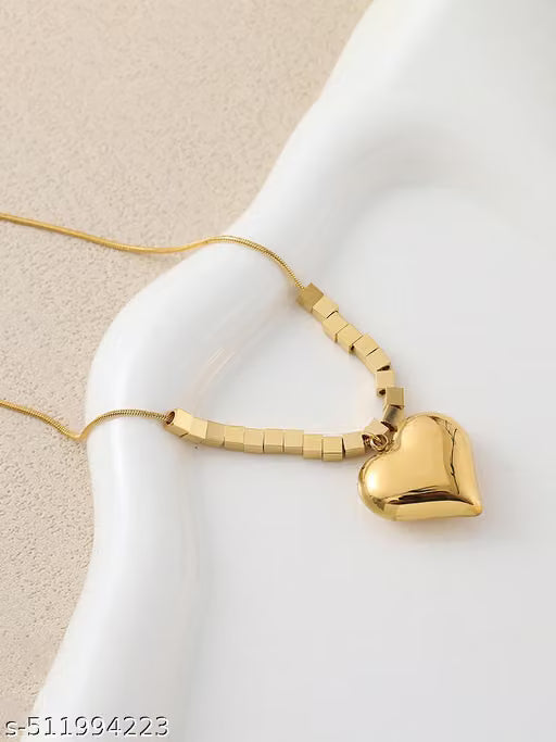 Gold Plated Heart Motif Pendant Necklace