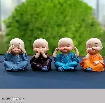Multicolour Baby Monk Buddha Set
