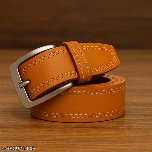 Men Casual Canvas and Leather Look Belt